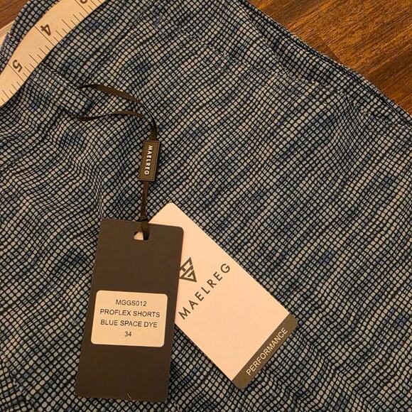 Maelreg Men's Golf Shorts Size 34 Blue Space Dye Heather ProFlex Stretch NWT - Picture 4 of 6